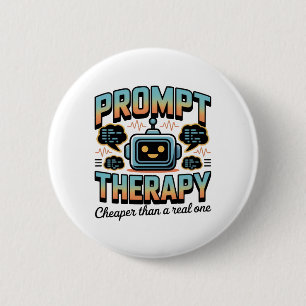 AI Therapy Graphic – Prompt Engineering Design 6 Cm Round Badge