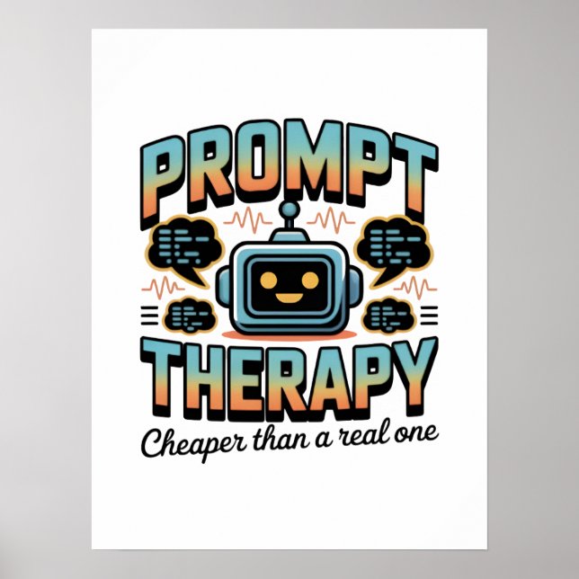 AI Therapy Graphic – Prompt Engineering Design Poster (Front)