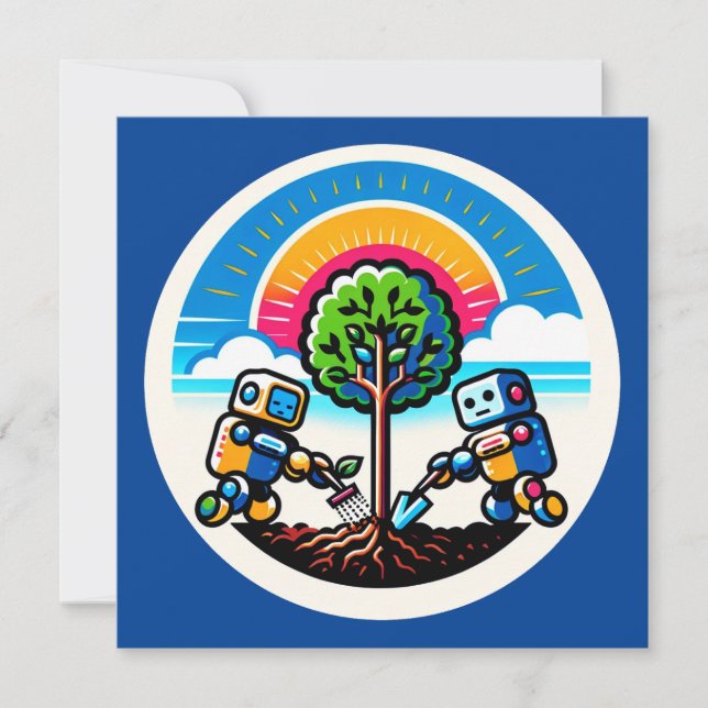 AI Tree Planter - Nature's Tech Ally Invitation (Front)