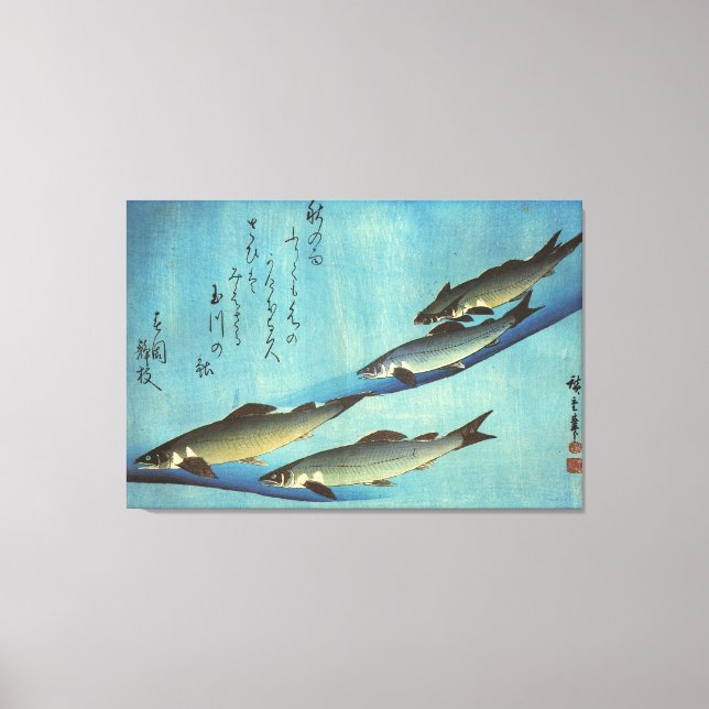 Ai (Trout) - Hiroshige's Colour Japanese Fish Prin Canvas Print (Front)