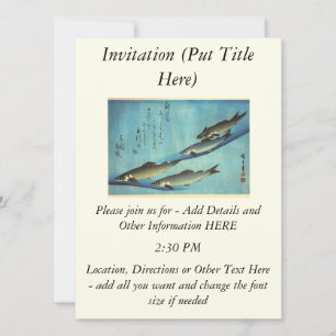 Ai (Trout) - Hiroshige's Colour Japanese Fish Prin Invitation