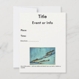 Ai (Trout) - Hiroshige's Colour Japanese Fish Prin Invitation