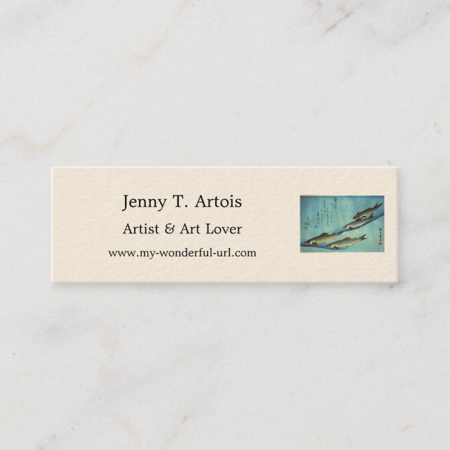 Ai (Trout) - Hiroshige's Colour Japanese Fish Prin Mini Business Card (Front)