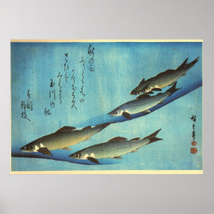 Ai (Trout) - Hiroshige's Colour Japanese Fish Prin Poster