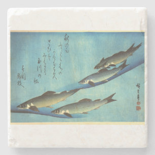 Ai (Trout) - Hiroshige's Colour Japanese Fish Prin Stone Coaster