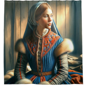 AI Woman Shower Curtain