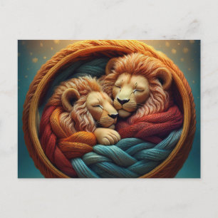 AI Yarn Lions Postcard