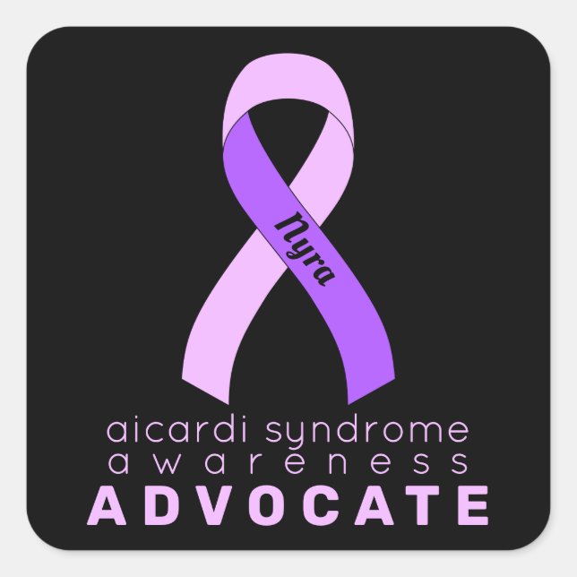 Aicardi Syndrome Advocate Black Square Sticker (Front)