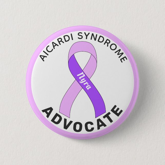 Aicardi Syndrome Advocate Ribbon White Button (Front)