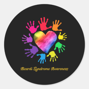 Aicardi Syndrome Awareness Hands Aicardi Syndrome Classic Round Sticker