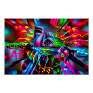Aichmophobia: Vivid Surreal Art Poster