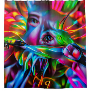 Aichmophobia: Vivid Surreal Art Shower Curtain