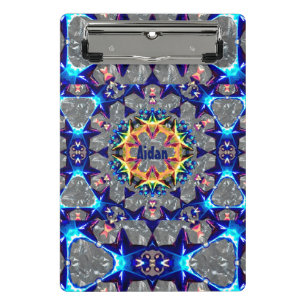 AIDAN ~ TRIPPY 3D Pattern Personalised Mini Clipboard