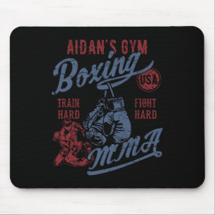 Aidan's Gym Boxing Mma Retro Design For The Name A Mouse Mat