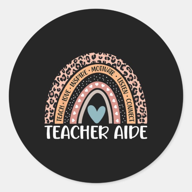 Aide 100th Day Of School Teacher Istant 1  Classic Round Sticker (Front)