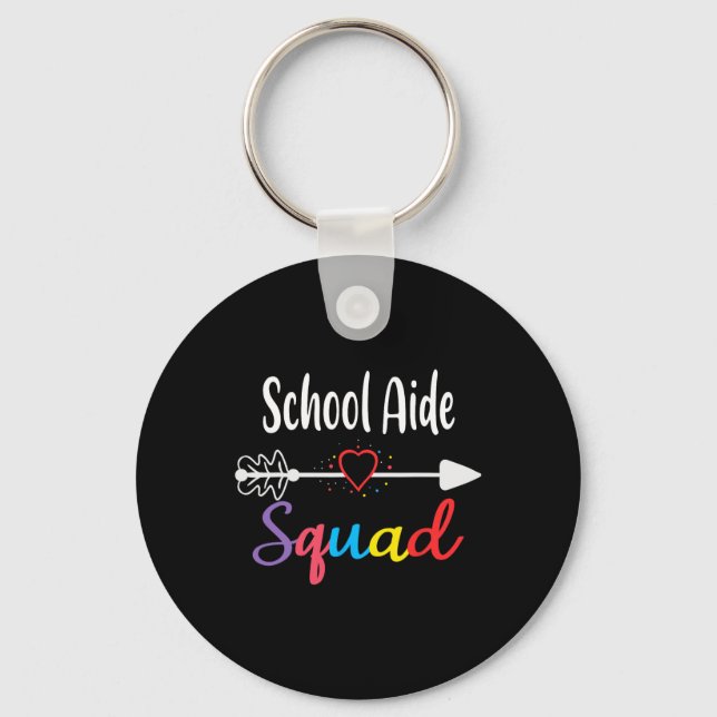 Aide Squad Fun Back To School Teacher Supplies  Key Ring (Front)