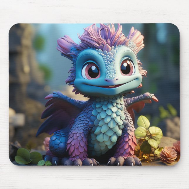 Aiden, a Whimsical Dragon Apron Mouse Mat (Front)