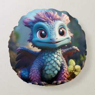 Aiden, a Whimsical Dragon Apron Round Cushion