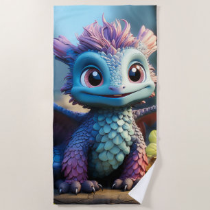 Aiden, a Whimsical Dragon  Beach Towel