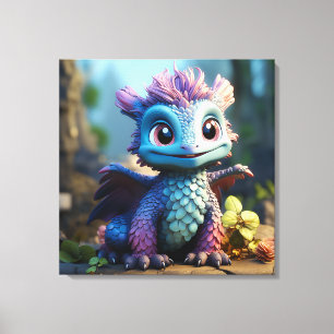 Aiden, a Whimsical Dragon Canvas Print