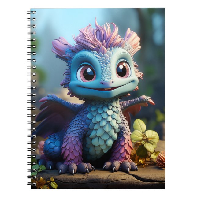 Aiden, a Whimsical Dragon  Notebook (Front)