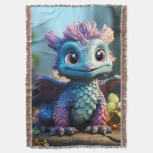 Aiden, a Whimsical Dragon Throw Blanket