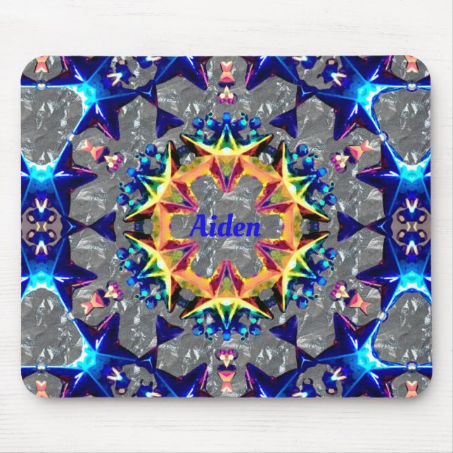 AIDEN ~ Bright 3D Pattern ~ Mouse Mat (Front)