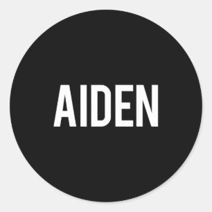 Aiden - Cool New Funny Name Fan Gift Tee  Classic Round Sticker