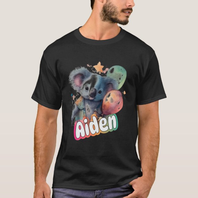 Aiden - Cute Boy Name With Cute Koala T-Shirt (Front)