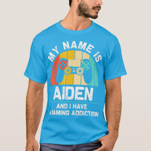 AIDEN Gift Name Personalised Funny Gaming Geek T-Shirt