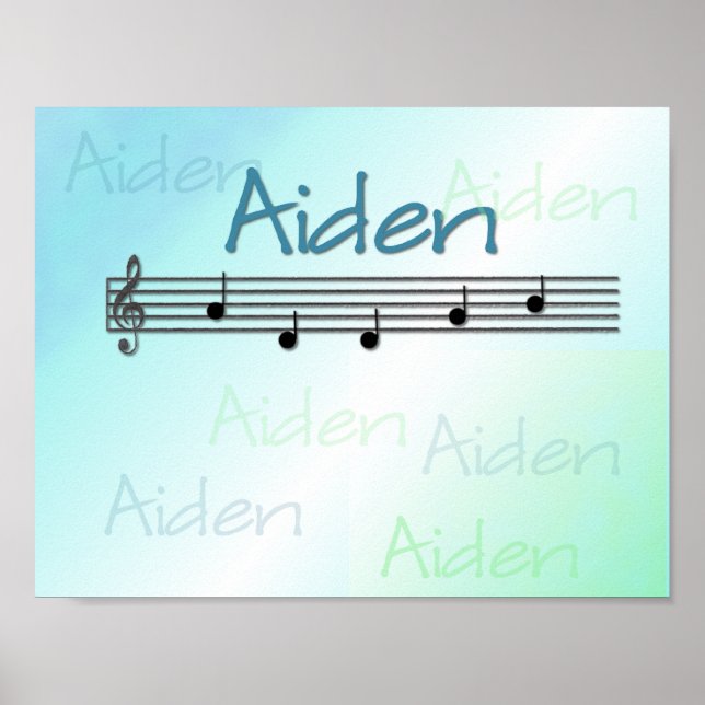 Aiden Musical Name Nursery Room Poster (Front)