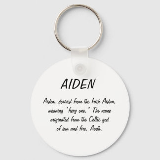 Aiden Name Meaning Key Ring