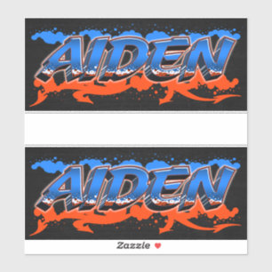 Aiden Vorname Name Graffiti Aufkleber Sticker
