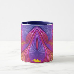 AIDEN ~ Zany 3D ~ Pink Yellow Purple 3D Mug