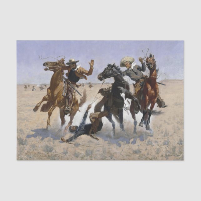 Aiding a Comrade by Frederic Remington Tissue Paper (Front)