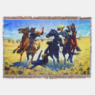 Aiding a Comrade Frederic Remington 1890 Throw Blanket