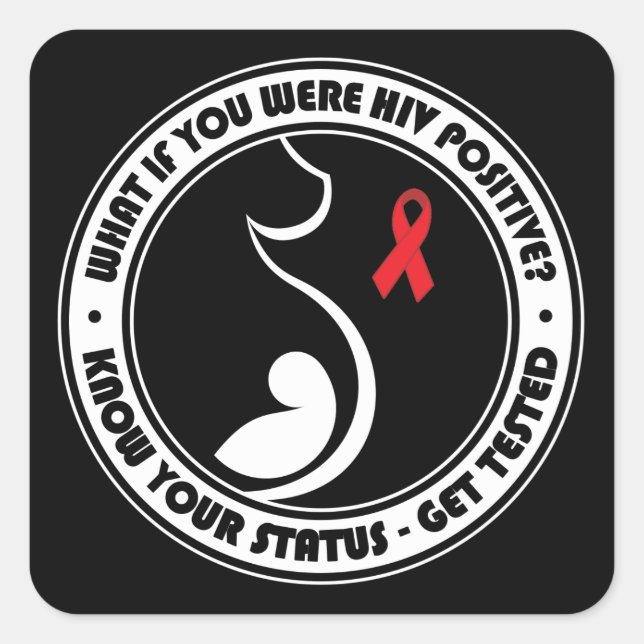 AIDS Awareness Square Sticker (Front)