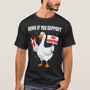 Aids_hiv Awareness Funny Goose World Aids Day Red T-Shirt