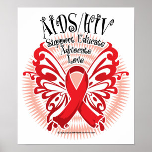 AIDS/HIV Butterfly 3 Poster