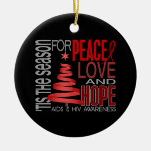 AIDS HIV Christmas 1 Ornaments