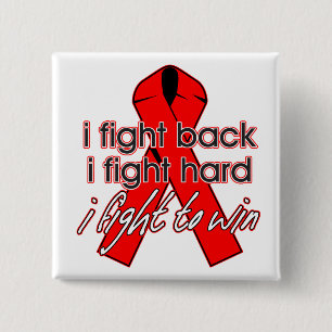 AIDS HIV I Fight Back 15 Cm Square Badge