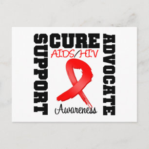 AIDS HIV Support Advocate Cure Postcard