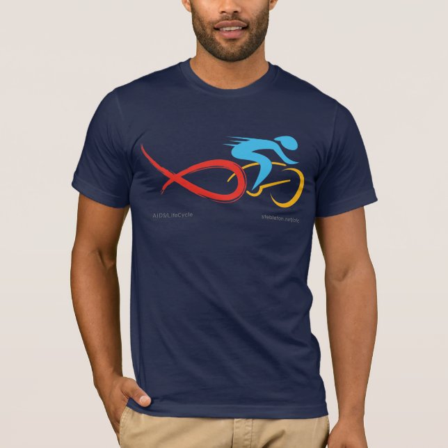 AIDS/LifeCycle shirt - tricolor (Front)