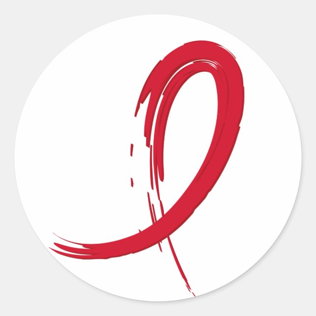 AIDS Red Ribbon A4 Classic Round Sticker (Front)