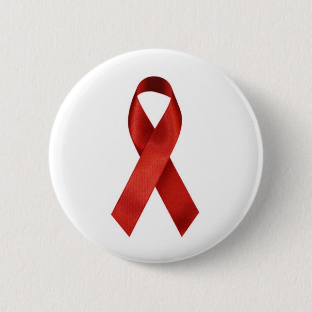 aids-ribbon 6 cm round badge (Front)