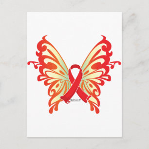 AIDS Ribbon Butterfly Postcard