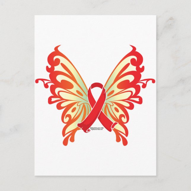 AIDS Ribbon Butterfly Postcard (Front)