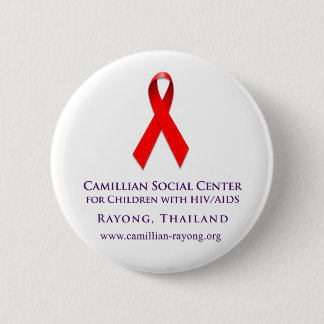 AIDS Ribbon (button) 6 Cm Round Badge