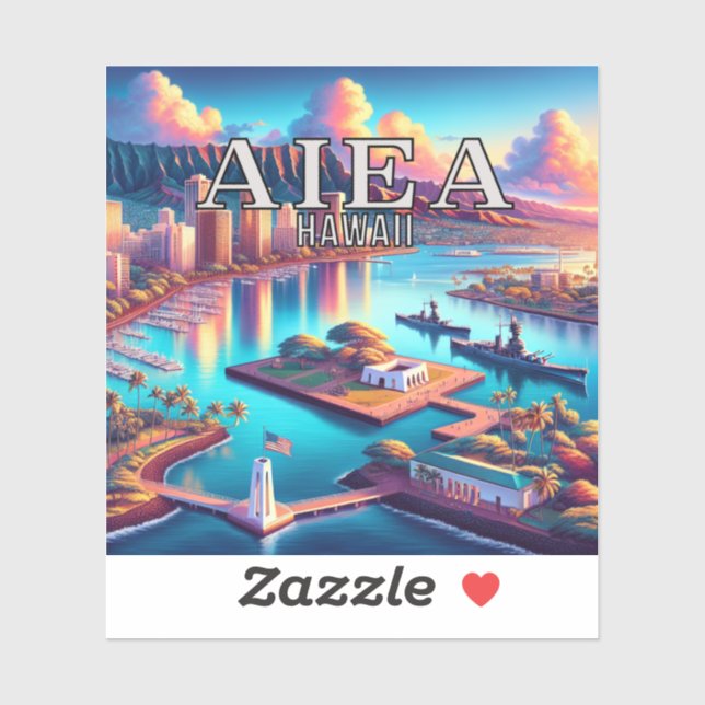 Aiea Hawaii 3 Inch Vinyl Sticker (Sheet)