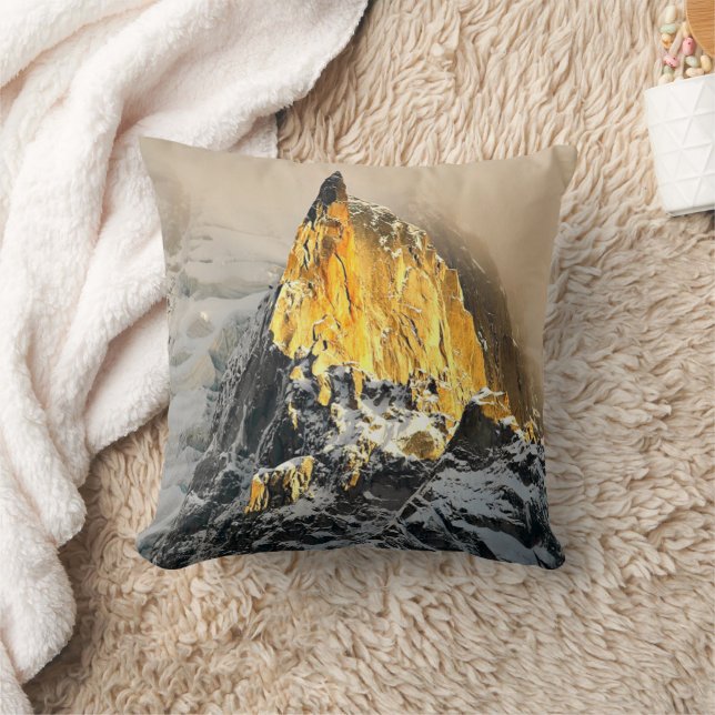 Aiguille des Deux Aigles Sunrise, Chamonix Cushion (Blanket)